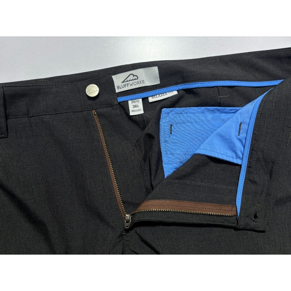 Bluffworks Pants Relaxed Dark Gray Work Performance Golf Mens 36x36 (Act. 36x34) - Picture 12 of 16